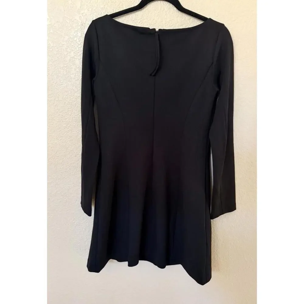 New SPANX Ballet Ponte Long Sleeve Mini Dress In Black Size S $168 - Picture 7 of 11